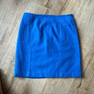 Talbots royal blue A-line wool skirt